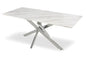 Table à Manger JESSYCA marbre blanc pied argent
