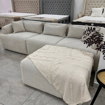 Canapé Mila Modulable Chenille Blanc cassé