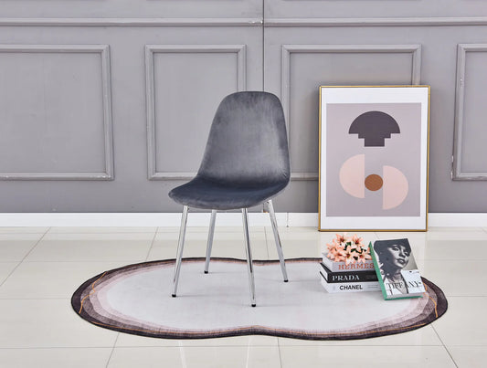 Chaise SCANDINAVE gris pied argent