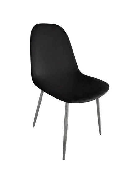 Chaise SCANDINAVE noir pied argent