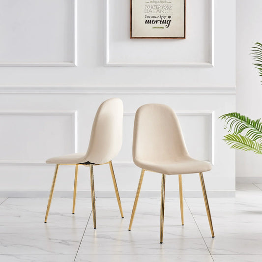 Chaise SCANDINAVE beige pied or