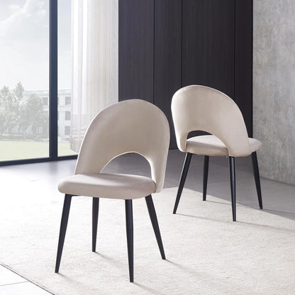 Chaise TEDDY beige pied noir
