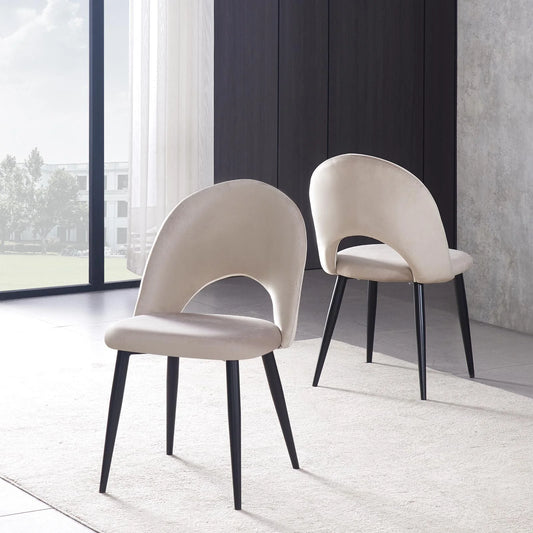 Chaise TEDDY beige pied noir