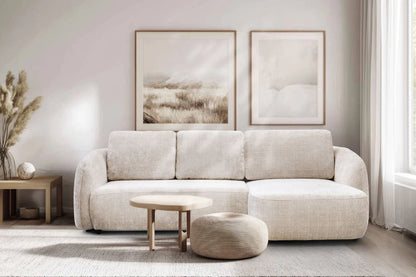 Canapé D'angle convertible Porto Marbella Blanc Cassé