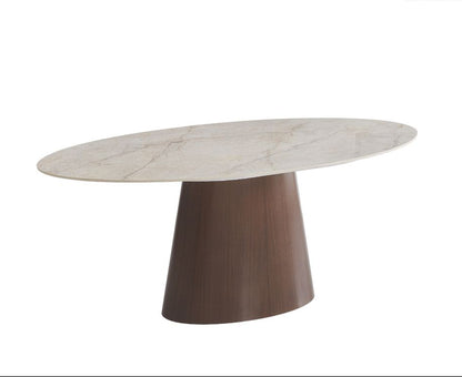 Table à manger OVO noyer marbre gris 180cm