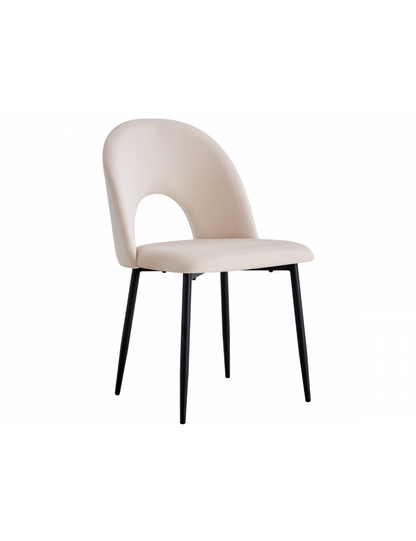 Chaise TEDDY beige pied noir
