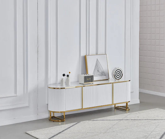 Meuble TV ESMEE marbre or 180cm