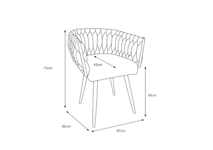 Lots de 2 chaises TRESSES velours