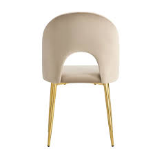 chaise TEDDY beige pied or