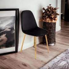 Chaise SCANDINAVE noir pied or