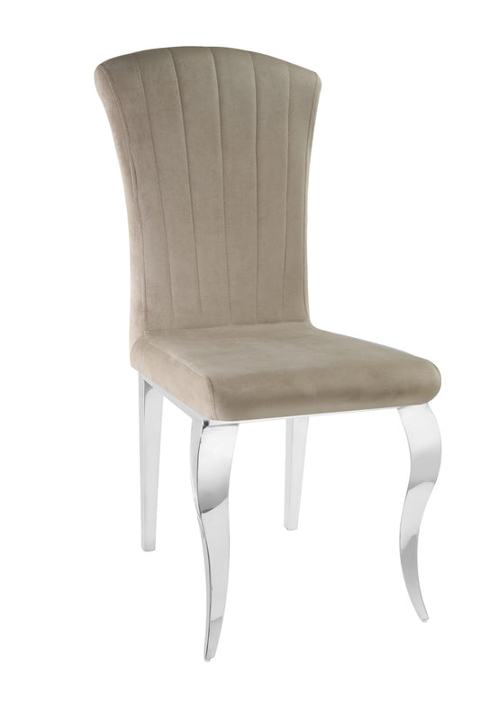 Chaise Louis taupe pied argent