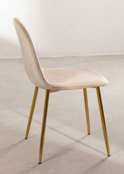Chaise SCANDINAVE beige pied or