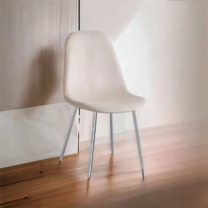 Chaise SCANDINAVE beige pied argent