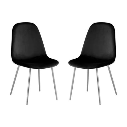 Chaise SCANDINAVE noir pied argent