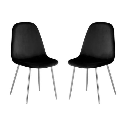 Chaise SCANDINAVE noir pied argent