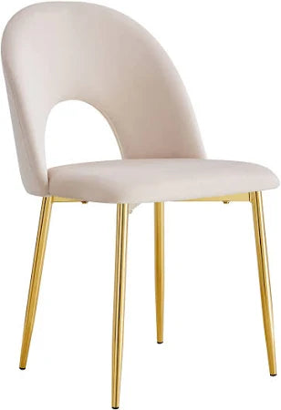 chaise TEDDY beige pied or