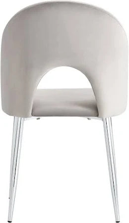 Chaise TEDDY gris pied argent